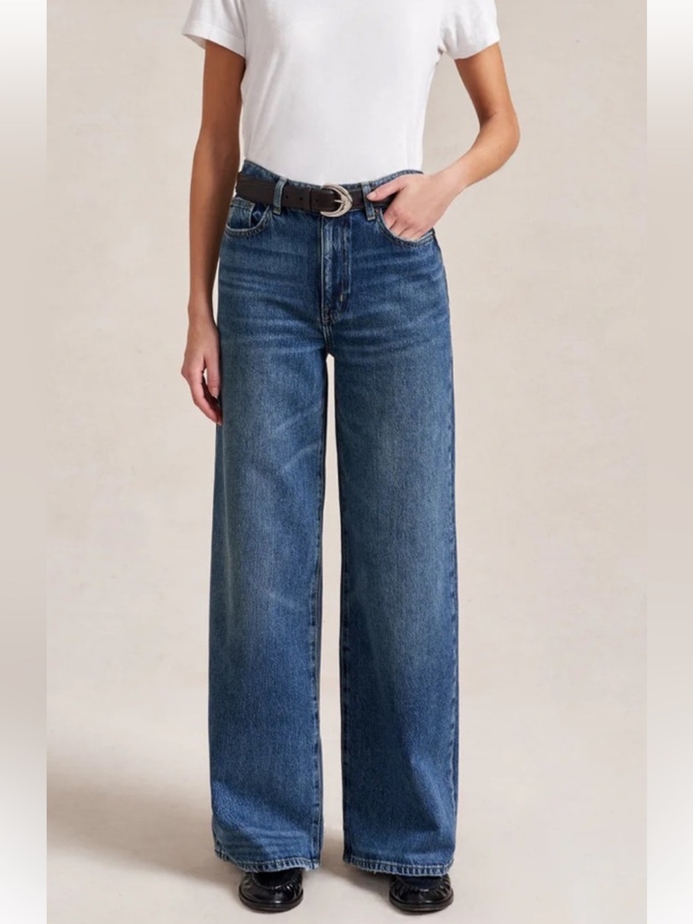 La Ligne Isadora High Rise Wide Leg Jean James wash size 29